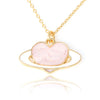 Epoxy Heart Planet Necklace