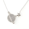 925 Sterling Silver Planet and Star Necklace