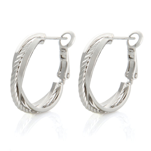 13 mm_Princess Cut CZ Hoop Huggie Earrings