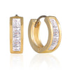 13 mm_Princess Cut CZ Hoop Huggie Earrings