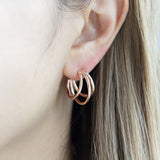 24MM Split Huggie Earrings | Triple Hoop Earrings