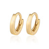 8 mm_ Plain Huggie Hoop Earrings 14K Gold Plated