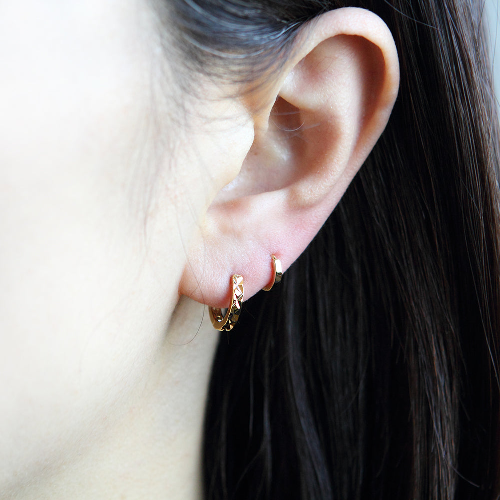 Tiny Plain Huggie Hoop Earrings