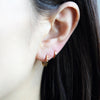 8 mm_ Plain Huggie Hoop Earrings 14K Gold Plated