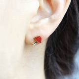 Red Dot Mushroom Stud Earrings