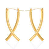 Crossed Dangle Hoop Earrings BTS Same style