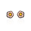 Pink Flower_Tiny Black Coated earrings for Girls