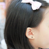 Pink Flower_Tiny Black Coated earrings for Girls