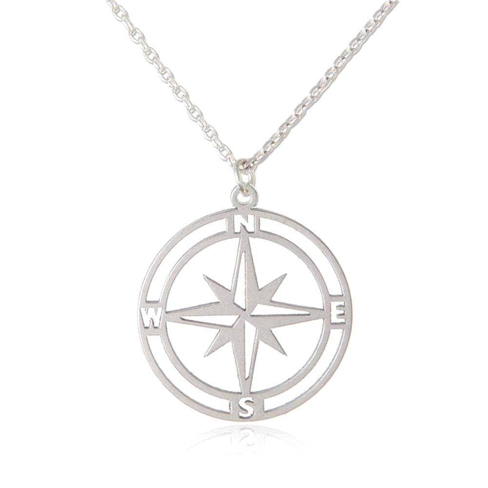 CUTOUT DISC  Compass  Necklace