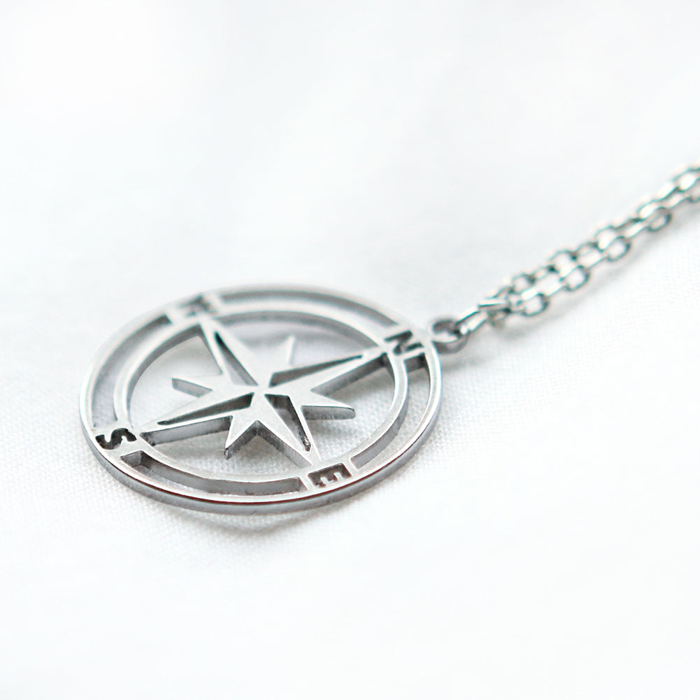 CUTOUT DISC  Compass  Necklace