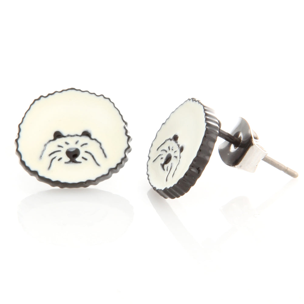 Bichon Frise_Puppy Dog Stud Earrings