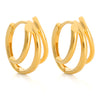 15MM Split Huggie Earrings | Triple Hoop Earrings