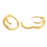 15MM Split Huggie Earrings | Triple Hoop Earrings