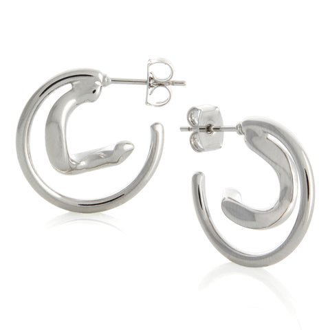 13 mm_Princess Cut CZ Hoop Huggie Earrings