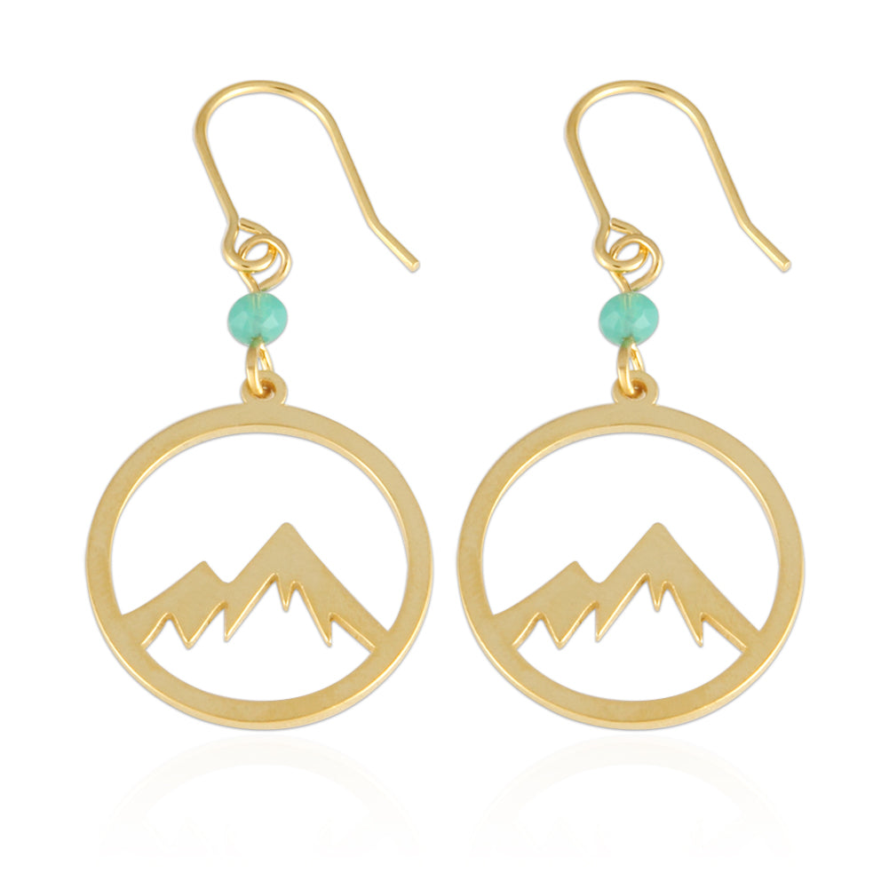 Cut Out Mountain Disc Drop Earrings