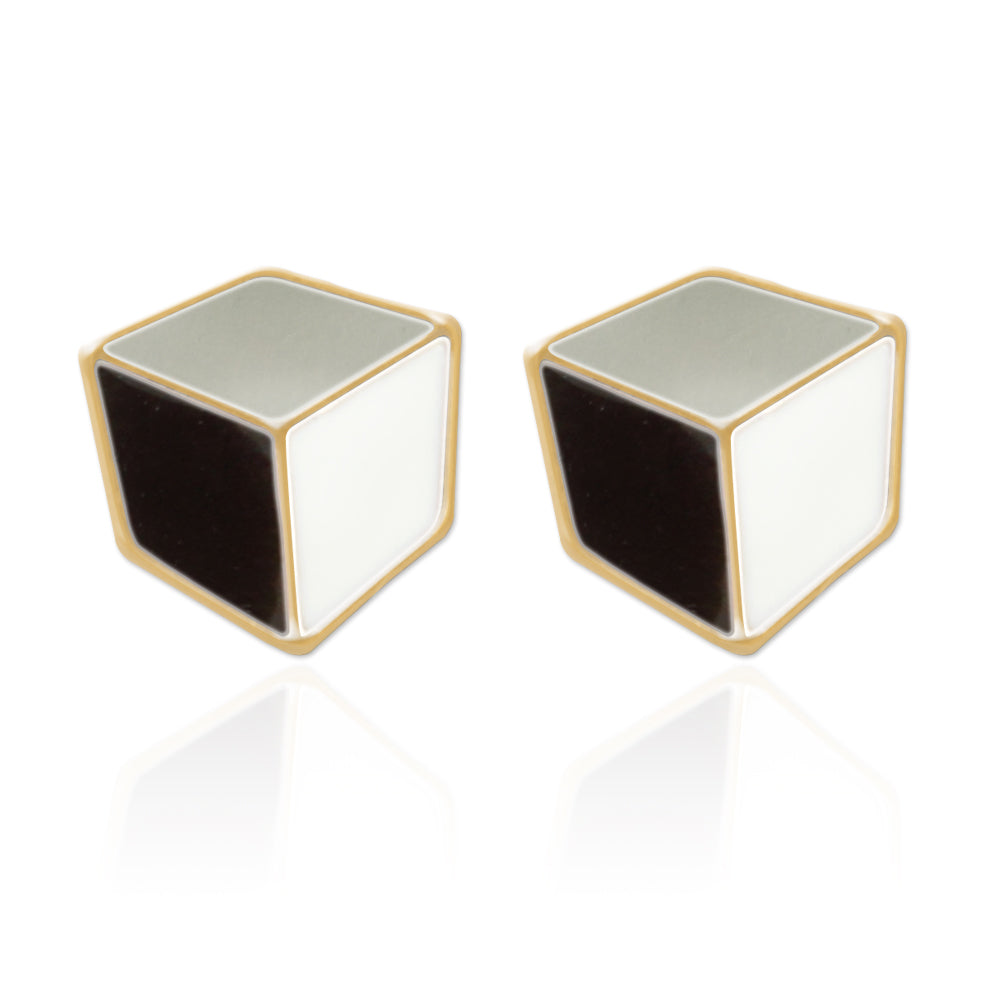 Epoxy Multi Colors Cube Earrings for Women