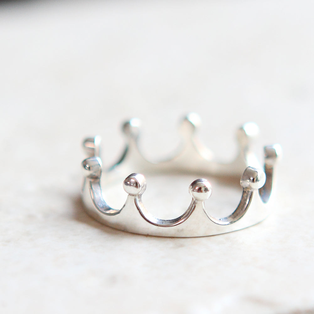 Simple Crown Ring in sterling silver