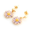 Epoxy Daisy Flower Drop Earrings