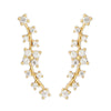 Curved Line CZ Ear Climber Earrings