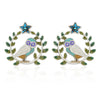 Leaves and Owl on a Twig Earrings Star Wise Owl Studs