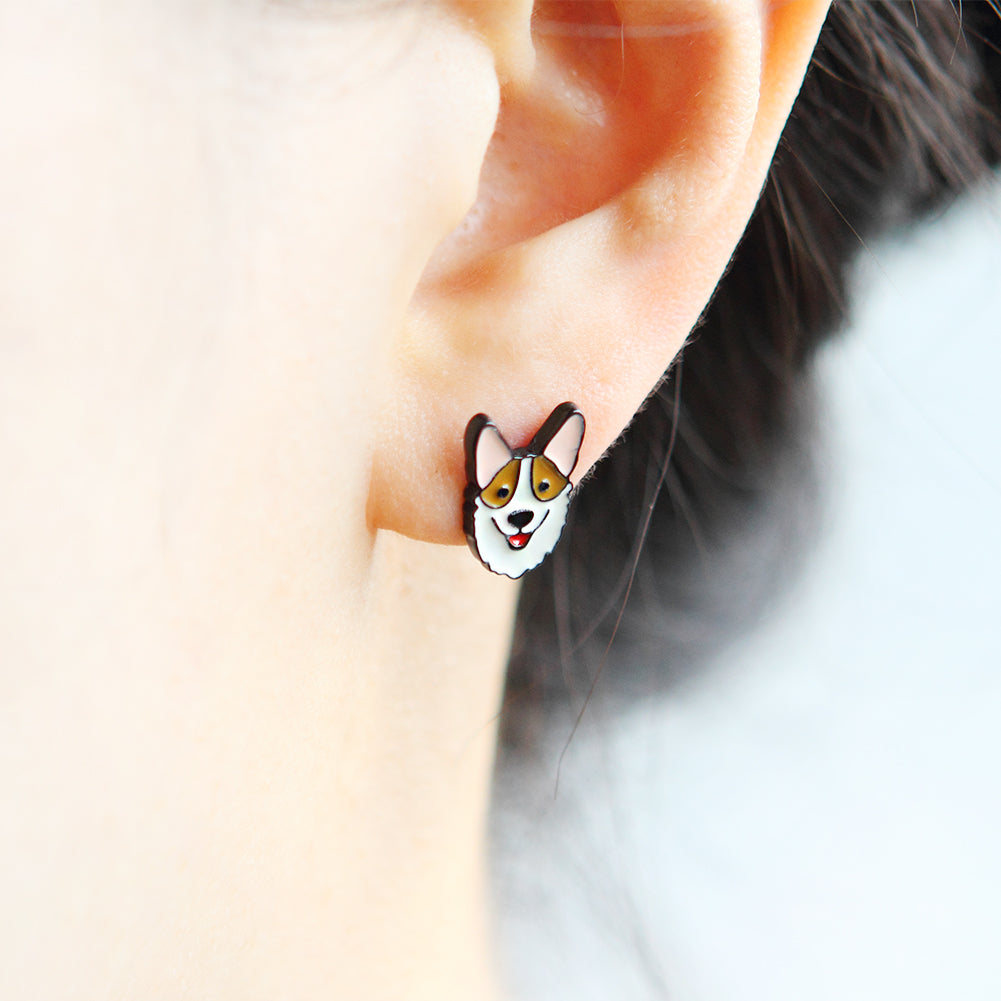 Welsh Corgi_Puppy Dog Stud Earrings