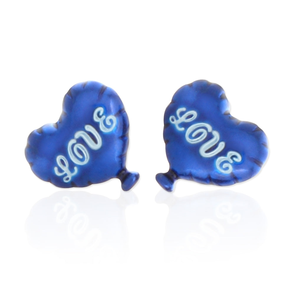 LOVE Heart Balloon Stud Earrings for Girls Women