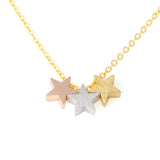 3 Mixed Color Stars Necklace