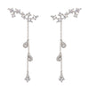 CZ Leaves Wrap Earrings with Teardrop Crystals
