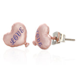 LOVE Heart Balloon Stud Earrings for Girls Women