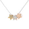 3 Mixed Color Stars Necklace