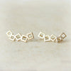 Open Squares Ear Climber, pin earrings