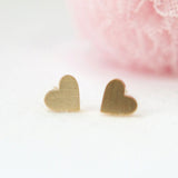 Little gold hearts studs earrings