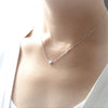 Tiny heart and Love You Necklace in silver