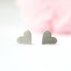 Little silver hearts studs earrings