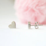 Little silver hearts studs earrings
