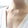 Baby bat necklace in matte silver