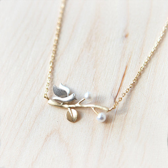 Bird On a Branch Necklace