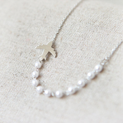 Three peas in a pod silver necklace