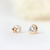 No.2 Crescent moon and tiny star Earrings with CZ