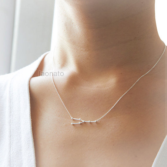 Taurus Zodiac Sign Necklace in sterling silver