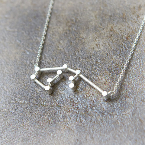 Libra Zodiac Sign Necklace in sterling silver