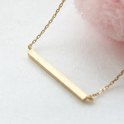 Pink Gold Bar Necklace