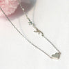Tiny heart and Love You Necklace in silver