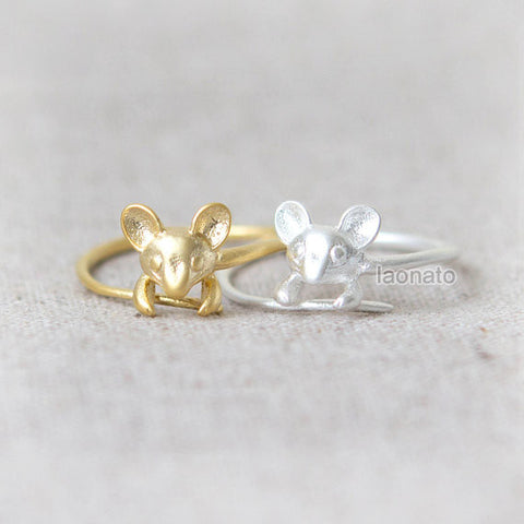 Tiny Cat and Mouse Ring