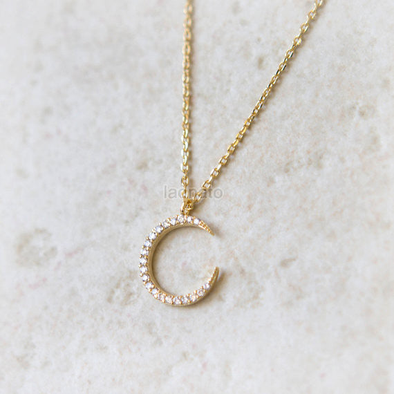 CZ Crescent moon Necklace