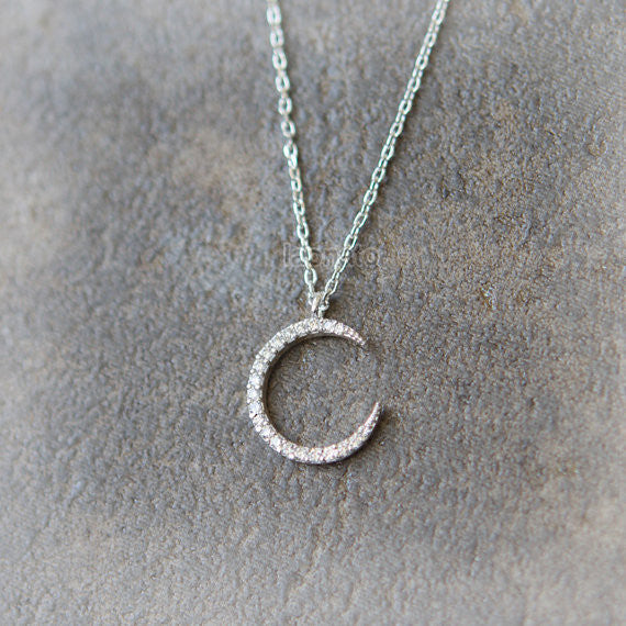 CZ Crescent moon Necklace