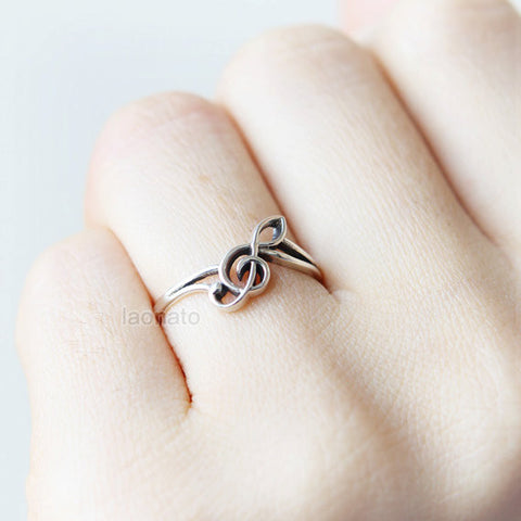 Amazon.com: Treble clef silver ring, Silver Music Ring, Music Jewelry :  Handmade Products