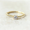 CZ twisted ring in gold plated sterling silver