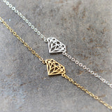 Diamond Shape Bracelet / choose your color, gold and silver