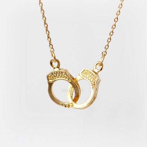 Partners in Crime Handcuffs necklace